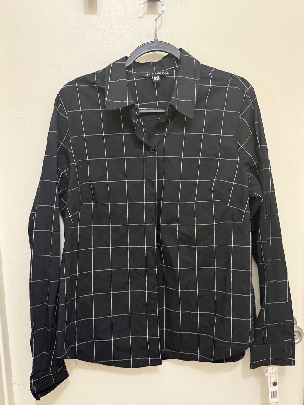 Zac & Rachel Black Windowpane Button-Down Shirt